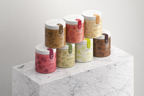 Behance :: For You Italian Ice Cream, Ice Cream Packaging, Jar Packaging, Dessert Packaging, Italian Ice, Food Packaging Design, Creative Packaging Design, Creative Packaging, Design System