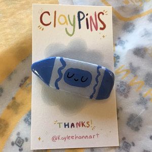 Clay Pins Diy, Clay Pin Ideas, Cute Clay Pins, Ceramic Pins, Homemade Pins, Clay Pins, Clay Magnets, Clay Diy Projects, Clay Crafts Air Dry