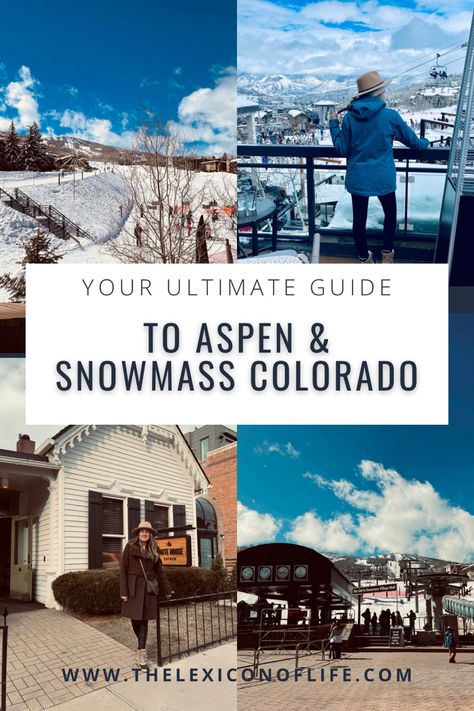 Three Days in Aspen and Snowmass Colorado. Travel Guide - what to do, where to stay and more! Save for your future trip to Aspen and Snowmass! #travelguide #colorado #coloradotravelguide #aspentravelguide #snowmass Aspen Snowmass Colorado, Aspen Restaurants, Aspen Colorado Winter, Snowmass Village Colorado, Colorado Ski Trip, Colorado Aesthetic, Snowmass Colorado, Colorado Travel Guide, Aspen Snowmass