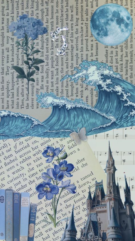 Aesthetic Wallpaper Journal, Collage Blue Aesthetic, Light Color Wallpaper, Print Wallpaper Aesthetic, Activities To Do Alone, Blue Aesthetic Vintage, Things To Do By Yourself, Blue Scrapbook, Pretty Wallpapers Tumblr