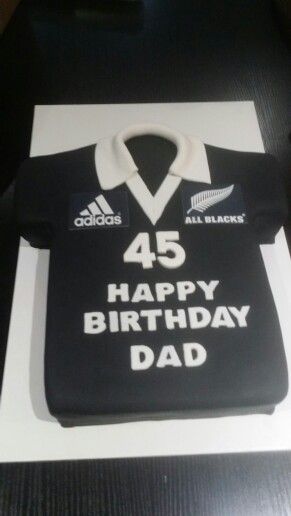 All Blacks jersey 60th Birthday Cake Ideas, Rugby Cake, Rugby Birthday, 60th Birthday Cake, Dad Birthday Cakes, All Blacks Rugby, 50th Cake, Nerf Party, 60th Birthday Cakes