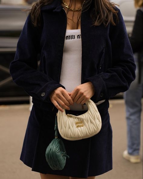 Fashion week, paris, miumiu, trend 2024, bag 2024, paris fsshion week, influencer, miumiu bag, fashion bag Miu Miu Bag Outfit, Miumiu Bags, Chic Miu Miu Travel Shoulder Bag, Modern Miu Miu Travel Bag, Luxury Miu Miu Everyday Bag, Elegant Miu Miu Bags For Daily Use, Elegant Miu Miu Bag With Removable Pouch, Mini Bag Outfit, Miu Miu Bag