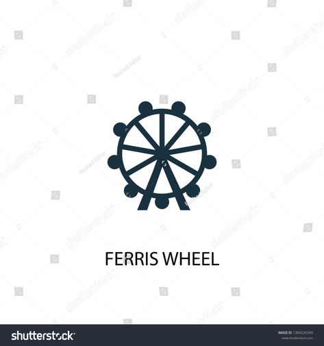 Ferris Wheel Illustration, Wheel Tattoo, Wheel Logo, Element Illustration, Self Branding, Symbol Design, Simple Illustration, Flat Illustration, Mini Tattoos