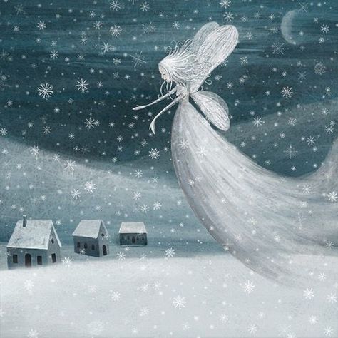 Maja Lindberg on Instagram: "”Snow Angel” Yesterday evening, the snow fell and made everything so beautiful. Today it’s raining and everything outside looks grey and boring again. But here in my studio it’s cozy! #snow #snowangel #snö #angel #snowlandscape #christmas #lomma #illustration #illustrator #artistsoninstagram #artist #studio #studiolife" Maja Lindberg, Snow Landscape, Illustrative Art, The Snow Queen, Winter Illustration, Snow Angel, Quirky Art, Instagram Christmas, Snow Angels