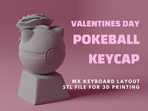 3d Print Keycap, 3d Printing Diy, 3d Printing Projects, Valentine Quotes, Valentine Print, Stl Files, 3d Printers, Art 3d, Mechanical Keyboard