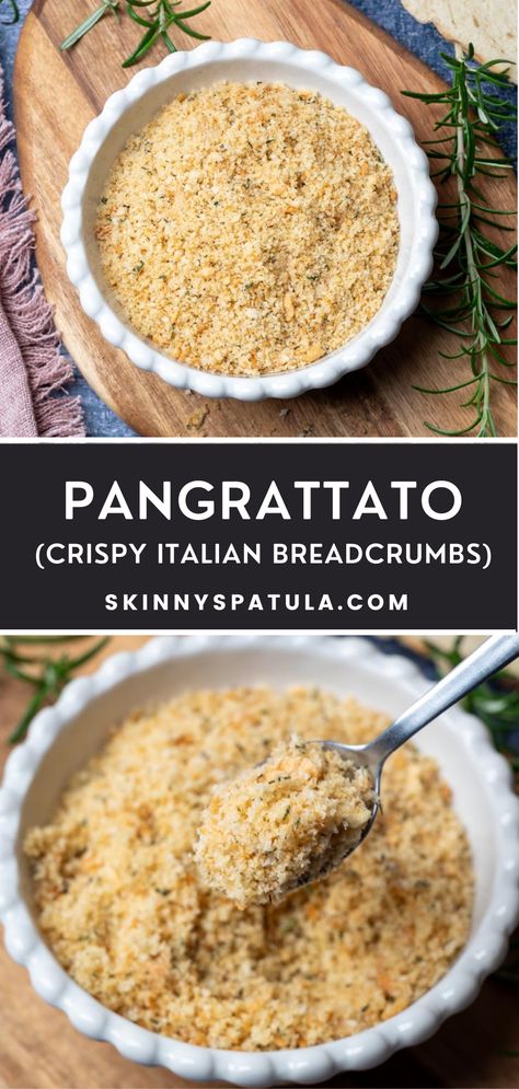 Pangrattato Recipe (Crispy Italian Breadcrumbs) Italian Breadcrumbs Recipe, Pangrattato Recipe, Italian Bread Crumbs Recipe, Pasta Soups, Easy Italian Meatballs, Homemade Bread Crumbs, Italian Bread Crumbs, Garlic Chicken Pasta, Bread Crumbs Recipe