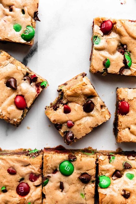 M M Cookie Bars, Christmas Cookie Bars, M M Cookies, Nutella Brownies, Soft Chocolate Chip Cookies, Soft Bakes, Chocolate Chip Cookie Bars, Chewy Chocolate Chip, Chewy Chocolate Chip Cookies