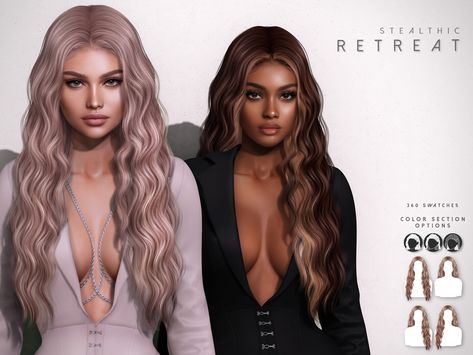 Sims 4 Stealthic Hair, Stealthic Sims 4 Hair, Sims 4 Doux Hair, Sims 4 Cc Doux Hair, Sims 4 Female Hair Cc Alpha, Leahlilith Sims 4 Hair, Sims 4 Long Wavy Hair, Sims 4 Hair Alpha Cc, Ts4 Hair Cc Alpha