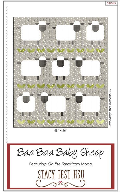 1092.00089 - Baa Baa Baby Sheep * | Moda Fabrics - Producer of Quilting Fabric, Sewing Notions, and Home Decor Sheep Quilt, Black Faced Sheep, Sheep Pattern, Farm Quilt, Baby Sheep, Dog Quilts, Baby Quilt Patterns, Cute Quilts, Animal Quilts