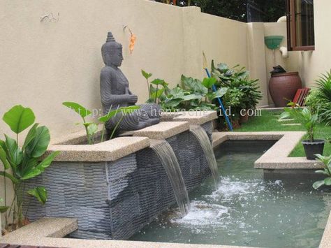 Fish Pond Design, Outdoor Fish Ponds, Fish Ponds Backyard, Koi Pond Design, Terraced Landscaping, Fish Pond Gardens, Kolam Koi, Taman Air, Garden Pond Design