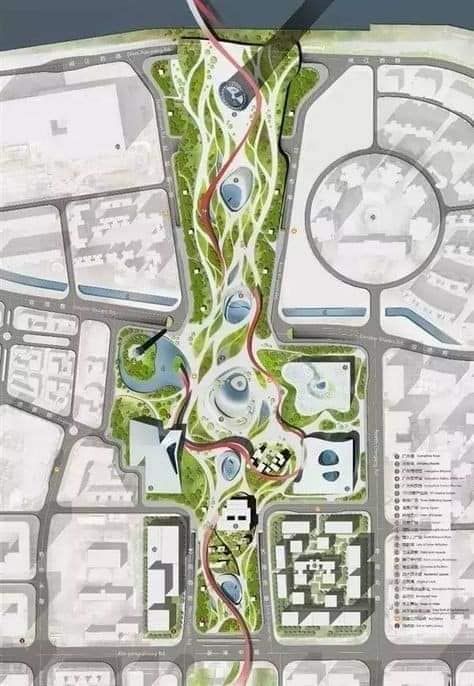 Landscape Masterplan, Villa Architecture, Landscape Architecture Plan, Urban Design Graphics, Linear Park, Landscape Architecture Drawing, Urban Design Plan, Urban Landscape Design, Landscape Design Plans