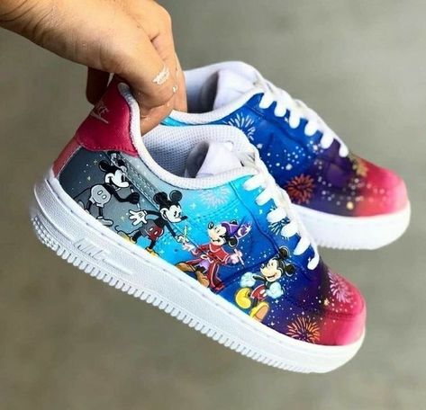 Clothes Painting, Minnie Mouse Shoes, Sorcerer Mickey, Customized Shoes, Art Shoes, Jordan Shoes Girls, Custom Nike Shoes, Marketing And Sales, All Nike Shoes