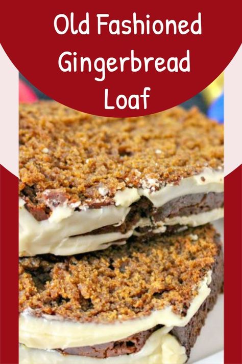 Do you enjoy the taste of gingerbread during the holidays? Try this Old Fashioned Gingerbread Loaf to get a taste of the season. Ginger Bread Loaf, Ginger Loaf Cake, Old Fashioned Gingerbread, Gingerbread Loaf Recipe, Eggnog Glaze, Baking Homemade Bread, Ginger Loaf, Gingerbread Loaf, Snacks Christmas