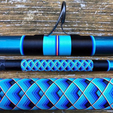 How To Make A Fishing Rod, Custom Fishing Rods Wraps Patterns, Diy Fishing Rod, Fishing Rod Accessories, Custom Fishing Rods, Fishing Poles, Travel Fishing Rod, Rod Building, Cool Wraps