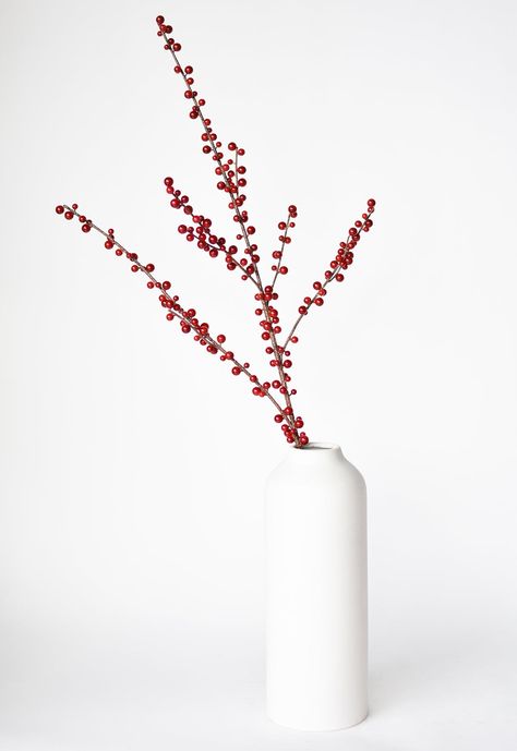 One of our favorite red berry stems! It's awesome draping out of a tree or floral arrangement. OR group them in mass out of a vase! LOVE!!! Available in 28" and 36" length. Please note that the finishes are different on the sizes. The shorter is hotter red and matte, while the 36" stem is shiny darker red. They do not exactly match each other. Details: - Total Length of Stem from Top to Bottom: 36"- Splits 13" from the bottom of stem- Approx Number of Berries on Stem: 80+ berries on 4 branches- Fall Stem, Fall Arrangements, Christmas Interiors, Floral Supplies, Floral Arrangement, Ribbon Bows, Hard Plastic, A Tree, Dark Red