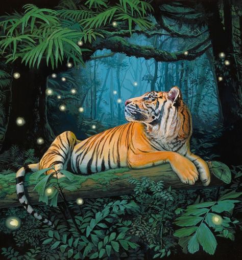 In the Forest of the Night – Lisa Ericson Lisa Ericson, Buoys Art, Zoo Art, Forest Drawing, Tiger Artwork, Sumatran Tiger, Flame Art, Tiger Tiger, Cat Art Illustration