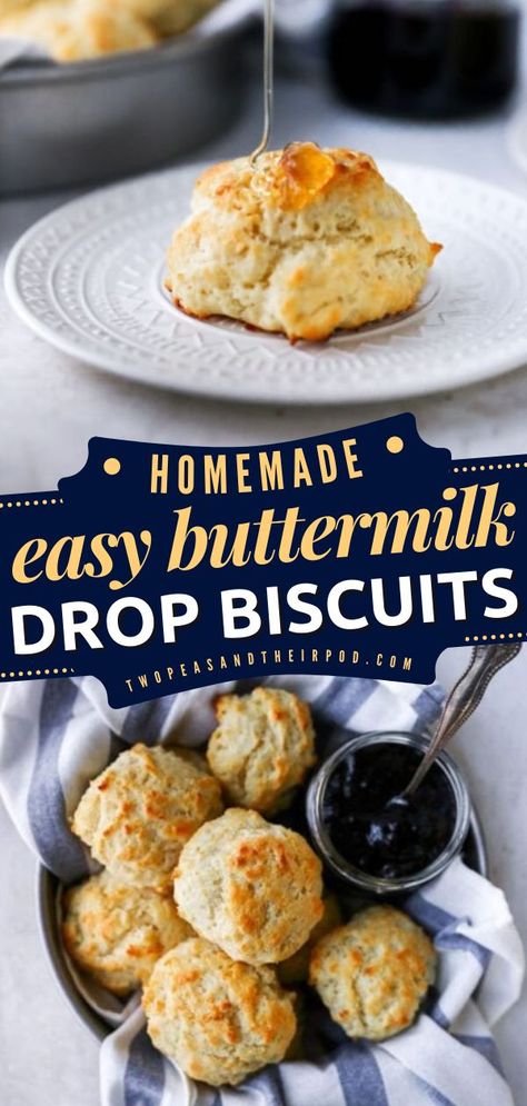 Buttermilk Drop Biscuits, Thanksgiving sides, Thanksgiving recipes Homemade Buiscits Recipes, Buttermilk Drop Biscuits, Buttermilk Biscuits Easy, Easy Drop Biscuits, Drop Biscuits Recipe, Homemade Buttermilk Biscuits, Homemade Biscuits Recipe, Buttermilk Biscuits Recipe, Healthy Bread Recipes