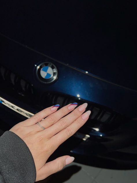 Bmw Nails Design, Bmw Nails, Nail Art For Girls, Sports Nails, Glitter Nails Acrylic, Pointed Nails, Basic Nails, Cute Acrylic Nail Designs, Work Nails