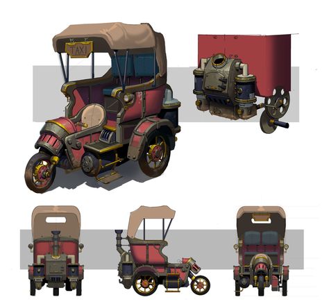 Dieselpunk Vehicles, Steampunk Vehicle, 3d Karakter, Props Concept, Props Art, Steampunk Design, Steampunk Art, 3d Modelling, Character Design Animation