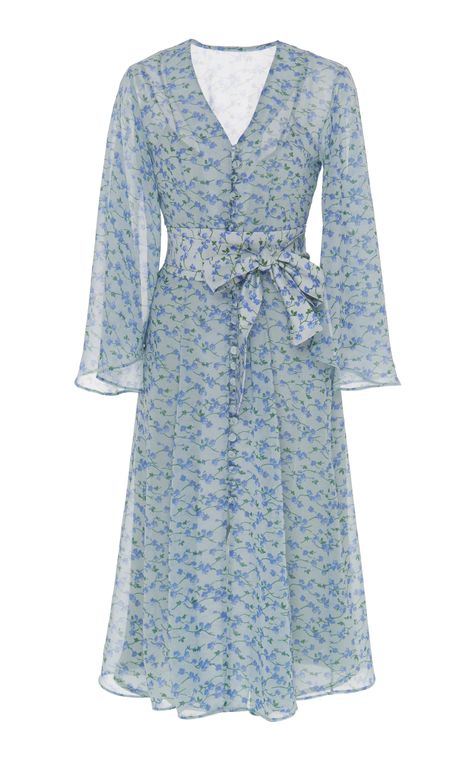 Luisa Beccaria, Floral Midi Dress, Moda Operandi, Look Fashion, Fashion Collection, Best Sellers, Designer Fashion, Wrap Dress, Dresses With Sleeves