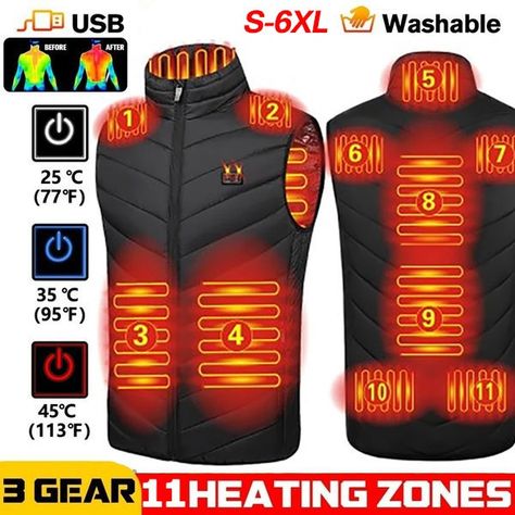 Heated Vest, Thermal Vest, Hunt Coat, Thermal Heat, Heated Jacket, Outdoor Vest, Vest Men, Winter Vest, Online Shopping Websites