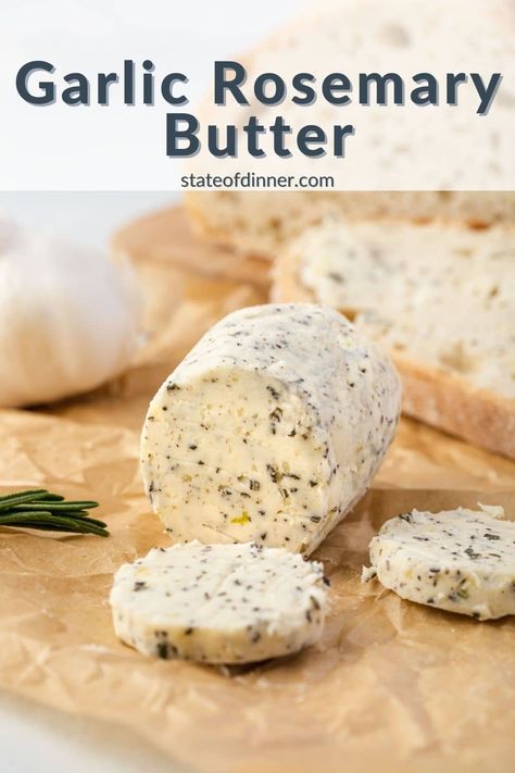 Garlic Rosemary Butter is a compound butter made with fresh herbs. It is simple to make and is an excellent way to add amazing flavor to steaks, poultry, and roasted vegetables. Rosemary Butter, Flavored Butter Recipes, Butter Recipes Homemade, Compound Butter Recipe, Herb Butter Recipe, Homemade Garlic Butter, Seasoned Butter, Infused Butter, Garlic Herb Butter