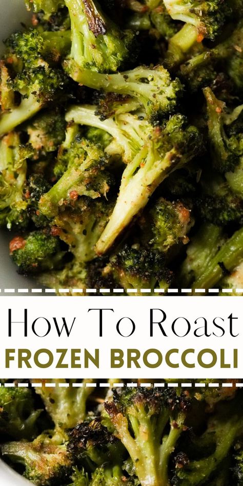 Broccoli Easy Recipe, Brocollini Recipes, Roasted Frozen Broccoli, Frozen Broccoli Recipes, Easy Vegetable Side Dish, Roast Frozen Broccoli, Boursin Recipes, Broccoli Recipes Side Dish, Broccoli Side Dish