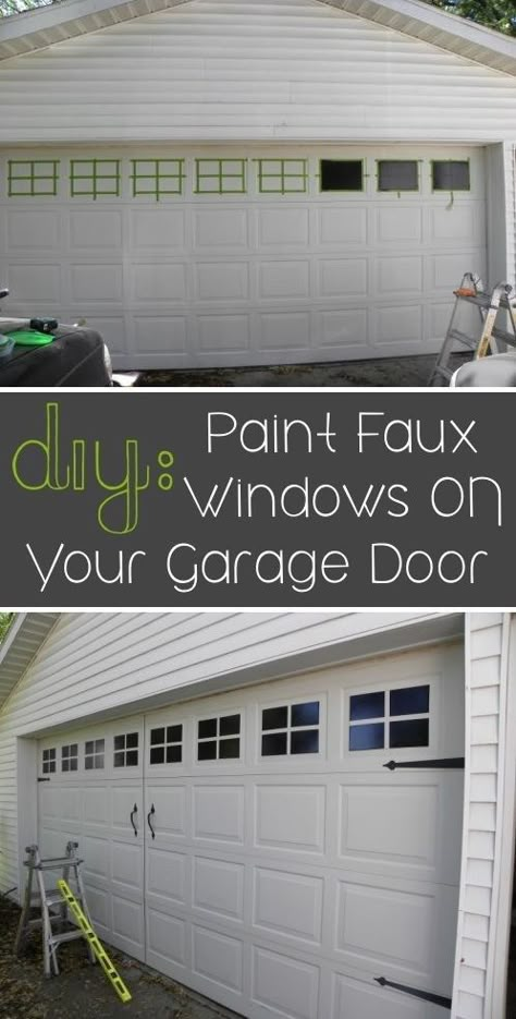 Paint faux windows on your garage door. | 31 Easy DIY Upgrades That Will Make Your Home Look More Expensive Faux Windows, Garage Door Makeover, Faux Window, Garage House, Home Upgrades, Updating House, Boho Home, Diy Home Improvement, Garage Door