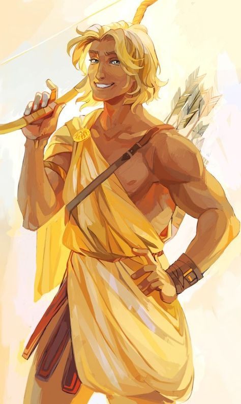 Apollo- Rick Riordan Calypso Percy Jackson, Apollo's Cabin, Apollo Rick Riordan, Percy Jackson Cosplay, Apollo Percy Jackson, Ancient Greek Clothing, Apollo Aesthetic, Percy Jackson Fanart, Apollo Cabin