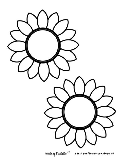 Sunflower Clipart Black And White, Sunflower Stencils, Sunflower Facts, Poppy Template, Sunflower Black And White, Printable Sunflower, Baby Art Crafts, Sunflower Template, Sunflower Stencil