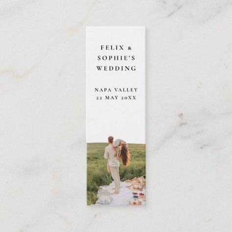 $21.10 | Chic Wedding Favor Minimalist Mini Bookmark Card #chic wedding favor minimalist, photo bookmark card, bookish wedding, book lover wedding, english literature, charlotte bronte, jane eyre, elegant timeless classy sophisticated, budget wedding favor, wherever you are is home Budget Wedding Favours, Book Lovers Wedding, Wedding Elegant Classy, Country Themed Wedding Invitations, Chic Business Card, Photo Bookmarks, Minimalist Design Style, Bookmark Card, Napa Valley Wedding