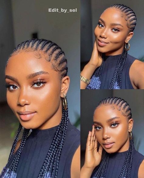 #pinterest #black Short Cornrow Braids With Beads, Beaded Cornrow Hairstyles, Pencil Lines Braids Styles With Beads, Straight Conrows Lines For Black Women, Cornrows Braids For Black Women With Beads, Short Straight Back With Beads, Short Straight Back Braids, Conrow Braids Styles For Black Women, Big Straight Back Cornrows