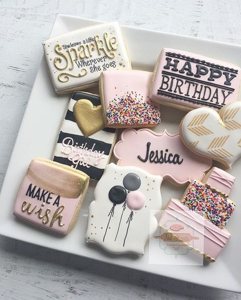 Birthday cookies                                                       … 12 Birthday Cookies, Royal Icing Cookies Designs Birthday, Sugar Cookies Decorated Birthday, Birthday Iced Cookies, Birthday Cookies For Women, 18th Birthday Cookies Decorated, Sugar Cookie Designs Birthday, Pink Birthday Cookies, Royal Icing Birthday Cookies