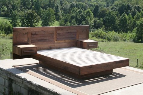 Floating King Bed, Custom Bed Frame, Floating Platform Bed, Floating Bed Frame, Natural Bed, Floating Platform, Head Board, Floating Bed, Hardwood Furniture