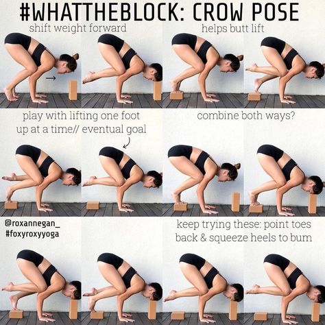 ROXANNE GAN on Instagram: “#WHATTHEBLOCK Coming up with a new series of Yoga sequences and exercises using blocks. Whether you’re looking to stretch, open up the…” Yoga Crow Pose, Poses Group, Hata Yoga, Fat Yoga, Manipura Chakra, Flexibility Yoga, Yoga Vinyasa, Simple Yoga, Crow Pose