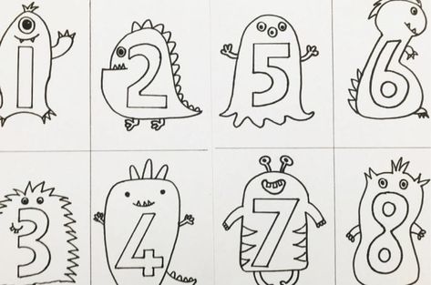 First counting with monster moulding numbers game | Summer Holiday Activities, Numbers From 1 To 10, Poly Pocket, Maze Labyrinth, School Counseling Lessons, Numbers Game, Counseling Lessons, Monster Theme, Math Work