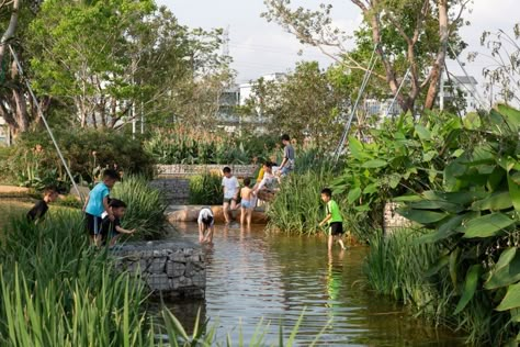 Swahili Architecture, Retention Pond, River Design, Pond Pool, Wetland Park, Alpine Garden, Pedestrian Walkway, Children Park, Park Design