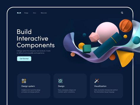 Design System Hero Page - 3D Concept Green Marketing, Movie App, 3d Concept, Meditation Apps, Fun Website Design, Website Design Layout, Website Development Services, Learning Design, Website Themes