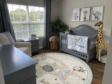 Grey Jungle Theme Nursery, Baby Zoo Animals Nursery, Dark Grey Crib Nursery, Grey Crib Nursery Ideas, Nursery Ideas With Grey Crib, Grey Safari Nursery, Nursery Ideas Grey Crib, Nursery Ideas Gray Crib, Gray Furniture Nursery