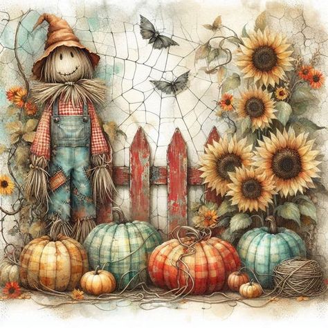 Official Mod Podge Group | Fall scarecrow all the prints I put up are free just click on the picture and on right side  you’ll see three dots click onto that and save and then... | Facebook Tole Decorative Paintings, Scrapbook Patterns, Art Biz, Fall Scarecrows, Fall Faves, Fall Images, Three Dots, Fall Printables, Journal Scrapbook