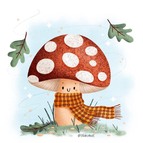 SHEdesignsKC (@shedesignskc) • Instagram photos and videos Autmn Pictures, Autumn Pictures Art, Cute Mushroom Drawing, Mushroom Theme, Autumn Vector, Mushroom Illustration, Sweet Drawings, Fall Art Projects, Mushroom Drawing