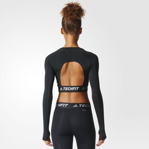 adidas - Techfit Crop Top Crop Top Athletic Outfits, Estilo Fitness, Training Clothes, Workout Attire, Morning Yoga, Sporty Outfits, Ladies Dress Design, Zumba, Workout Gear