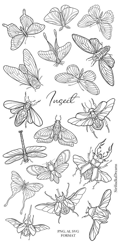 Tattoo Clipart, Stickers Butterflies, فن النسيج, Insect Tattoo, Holographic Stickers, Insect Art, Tattoo Design Drawings, Tattoo Stencils, Pretty Tattoos