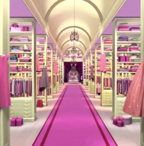 barbie life in the dreamhouse barbies closet #barbie #barbiestyle #barbielifeinthedreamhouse #ahestic #barbieahestic #fancybaby #richgirl #aesthetic #barbieaesthtic #prettygirlvibes #pinthis Dream House Closet, Barbie Room Decor, House Closet, Dream House Aesthetic, Barbie Room, Barbie Life, Dream House Rooms, Boutique Interior, Pinturas Disney