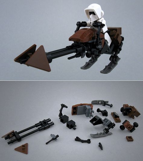 Lego Custom Star Wars Speeder Bike with instruction Lego Star Wars Instructions, Lego Speeder Bike, Lego Speeder, Star Wars Speeder Bike, Star Wars Speeder, Instructions Lego, Speeder Bike, Lego Starwars, Lego Army