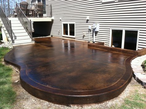 Backyard inspiration: Outdoor Stained Concrete | outdoor-stained-concrete-patio-dancer-concrete-design-fort-wayne ... Concrete Stain Patio, Acid Stained Concrete, Concrete Patios, Acid Stain, Painted Concrete Porch, Concrete Porch, Stained Concrete, Concrete Design, Concrete Patio