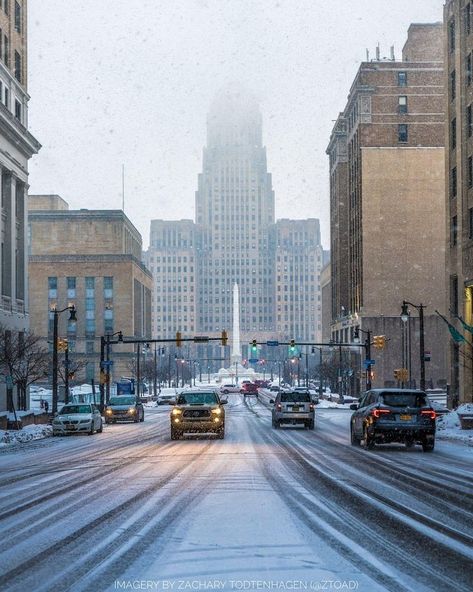 New York Snow, Buffalo City, Surrounded By Love, New York Winter, Living Modern, Buffalo New York, New York Aesthetic, City Pictures, Buffalo Ny