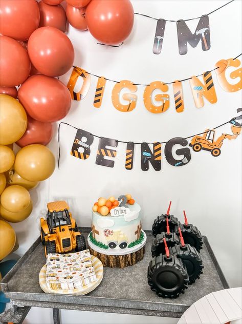 2nd Birthday Party Ideas - Diggin' being 2 2nd Birthday Party Ideas, Construction Theme Birthday Party, Cars Theme Birthday Party, 2nd Birthday Party Themes, 2nd Birthday Party, Birthday Posts, 2 Birthday, Third Birthday, Boy Birthday Party