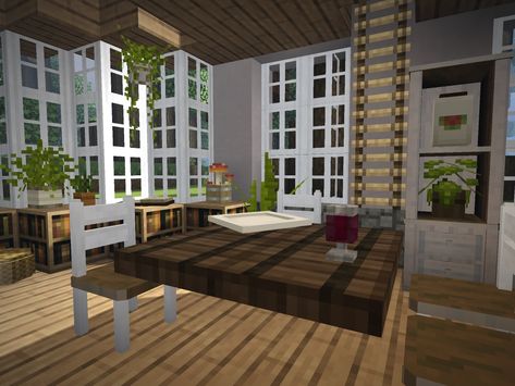 Study Room Minecraft, Minecraft Study Room, Minecraft Meeting Room, Minecraft Dining Table, Minecraft Highschool, Modded Minecraft Interior, Aesthetic Minecraft, Minecraft Aesthetic, Minecraft Things