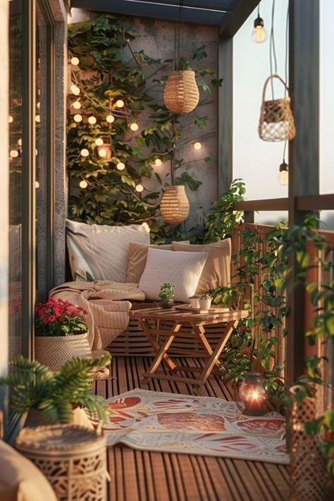 Ideas Terraza, Cozy Balcony, Deco Boho, Balcony Design Ideas, Tiny Balcony, Stylish Outdoor Furniture, Small Balcony Design, Outdoor Balcony, Small Balcony Decor